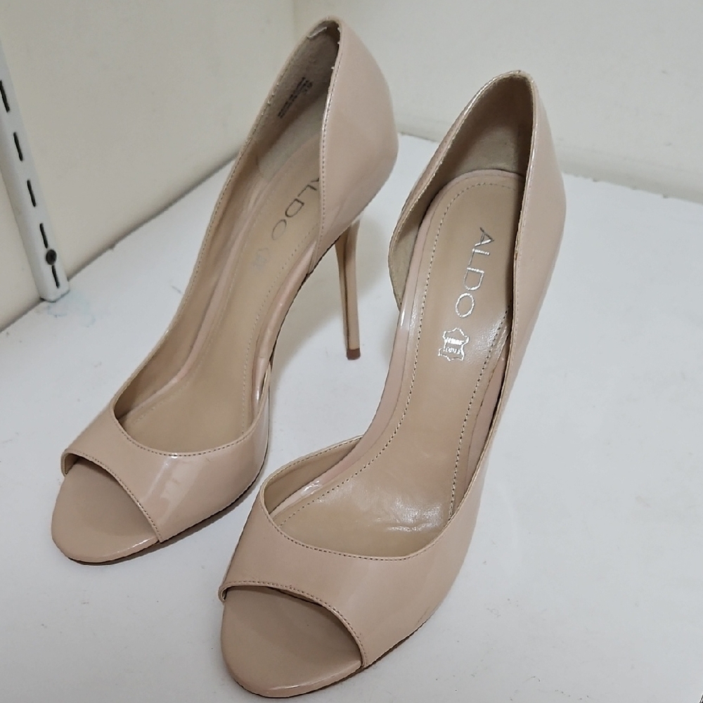 ALDO Beige Peep Toe Heels